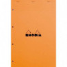 RHODIA Bloc de direction couverture Orange 80 feuilles détachables+perforées format A4+ réglure Seyès