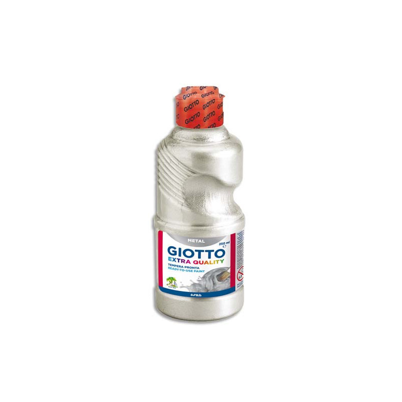 GIOTTO Flacon de 250 ml de gouache métallisée de couleur argent