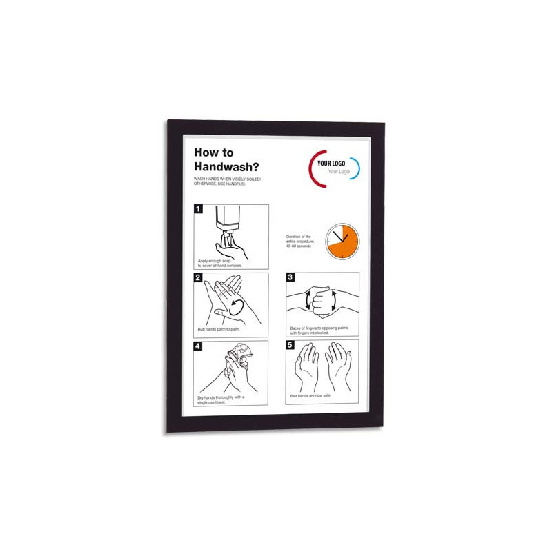 DURABLE Pack de 10 Cadres d'affichage mural Duraframe A4 - adhésif et repositionnable - Noir