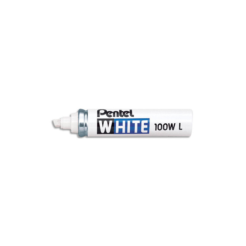 PENTEL Marqueur peinture pointe en fibre biseautée large corps métal coloris Blanc WHITE 100WL