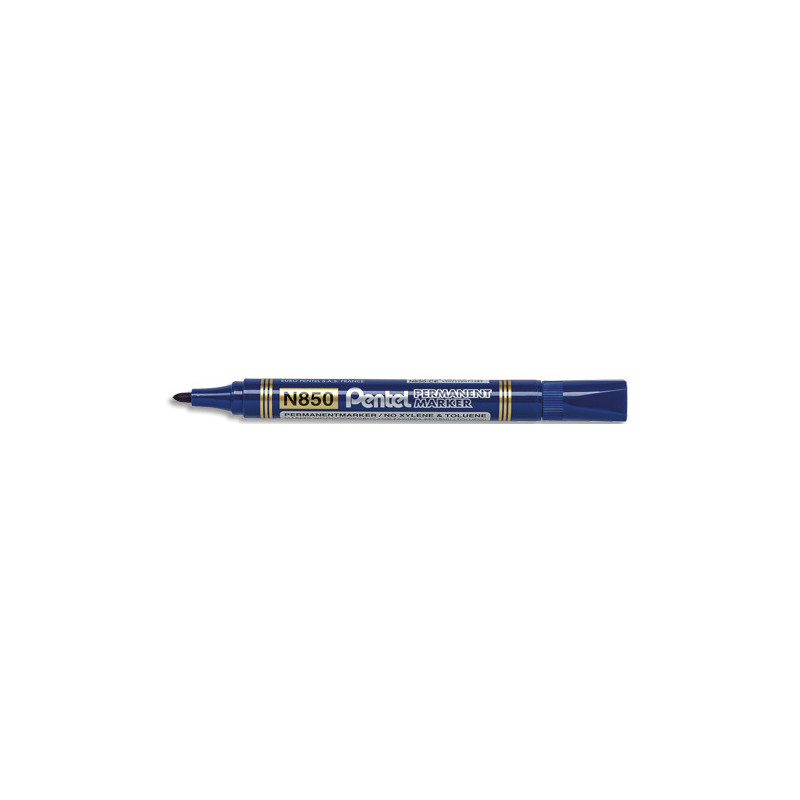 PENTEL Marqueur permanent N850 Pointe ogive, encre indélébile à base alcool. Bleu