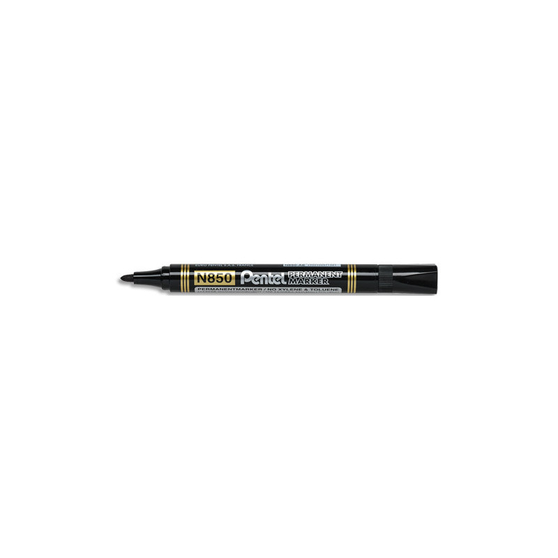 PENTEL Marqueur permanent N850 Pointe ogive, encre indélébile à base alcool. Noir