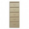 MT INTERNATIONAL Colonne à clapets 5 cases Beige, monobloc en tôle galvanisée L43 x H105 x P31,5 cm