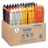 LYRA Présentoir en bois contenant 96 crayons de couleur triangulaires mine 6,25 mm Ferby assortis