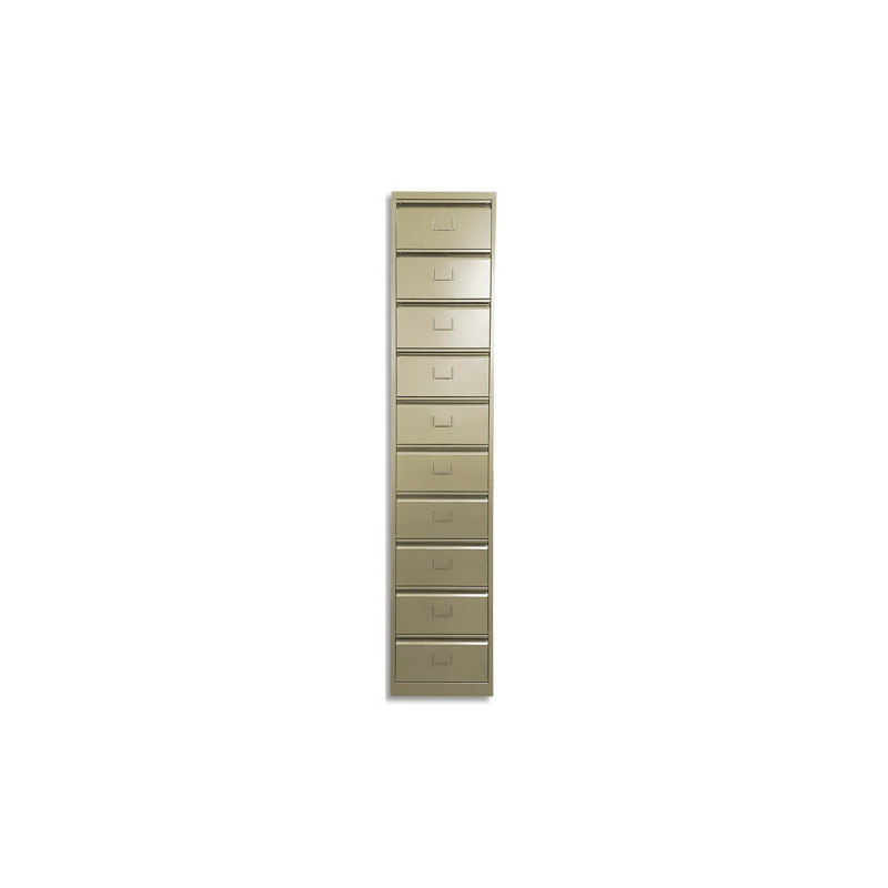 MT INTERNATIONAL Colonne à clapets 10 cases Beige, monobloc en tôle galvanisée L43 x H198 x P31,5 cm