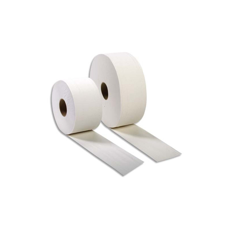 Colis de 12 Bobines de papier toilette 2 plis Blanc Longueur 170 mètres x D19 cm, mandrin D6 cm