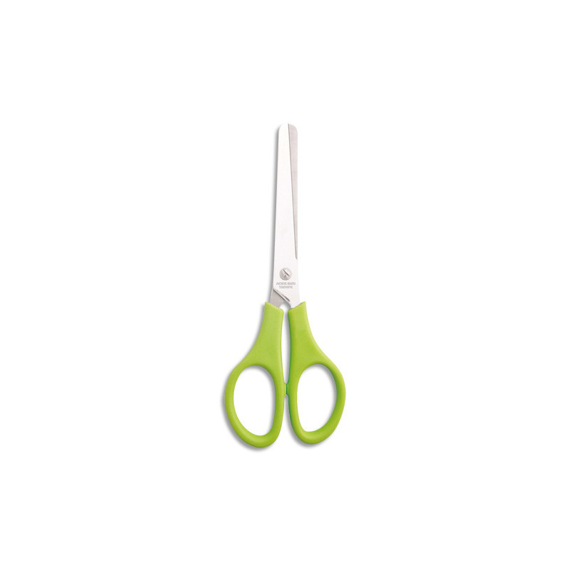 WONDAY Ciseaux bouts ronds 15 cm, anneaux symétriques, coloris assortis Bleu, Vert