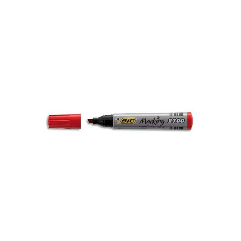 BIC Marking 2300 ECOlutions Marqueurs Permanents à Pointe Moyenne Biseautée - Rouge