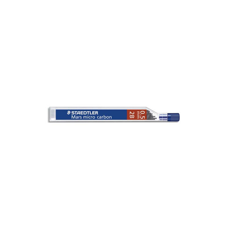 STAEDTLER Etui de 12 mines 0,5 mm polycarbone haute qualité 2B MARSMICRO