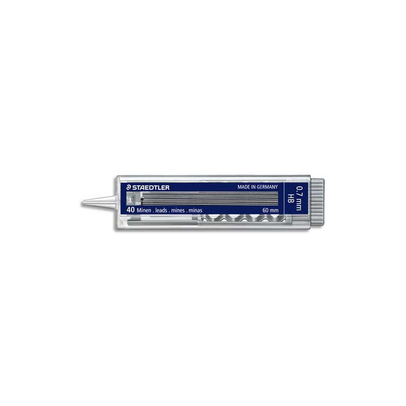 STAEDTLER Etui de 12 mines 0,7 mm polycarbone haute qualité 2B MARSMICRO