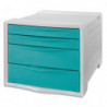 ESSELTE Bloc de classement 4 tiroirs Colour'Breeze Bleu. Dimensions (lxhxp) : 24,5x36,5x28,5cm