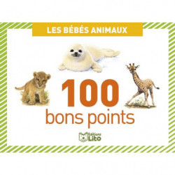 LITO DIFFUSION Boîte de 100 bons points bébés animaux, format 7,8 x 5,7 cm