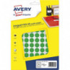 AVERY Sachet de 960 pastilles Ø15 mm. Imprimables. Coloris Vert.