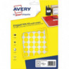 AVERY Sachet de 960 pastilles Ø15 mm. Imprimables. Coloris Jaune.