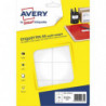 AVERY Sachet de 160 étiquettes multi-usage Blanches 38,5 x 65 mm. Planche format A5. ETE010