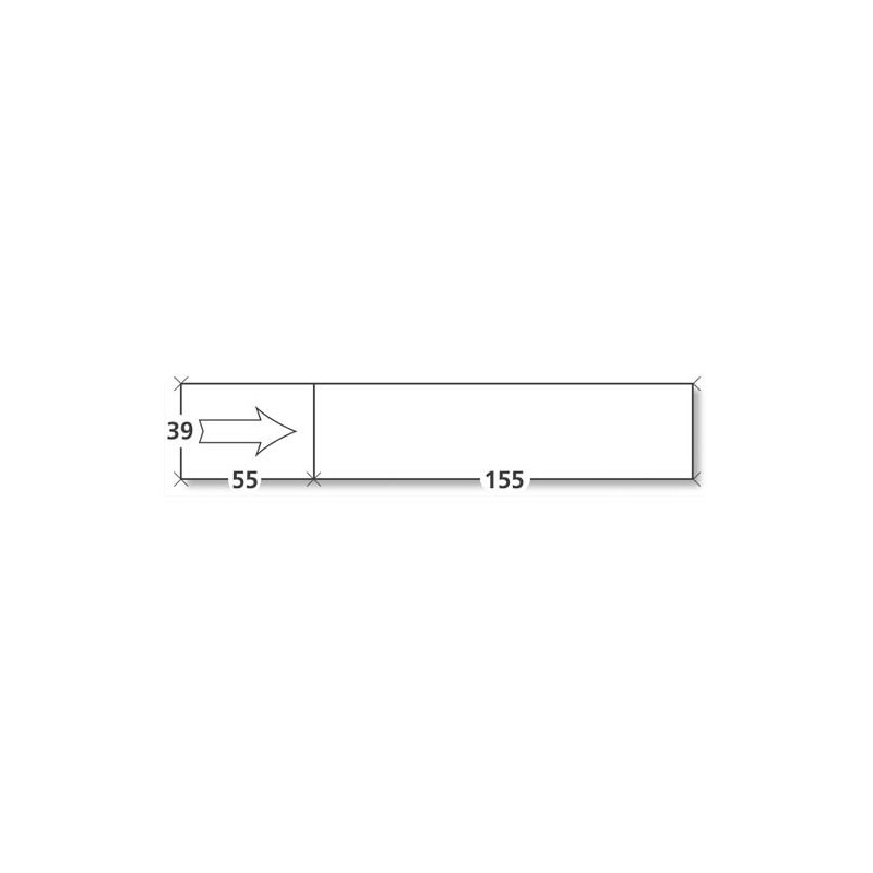 Boîte de 1000 étiquettes d'affranchissement 1 front format 155x39 mm.