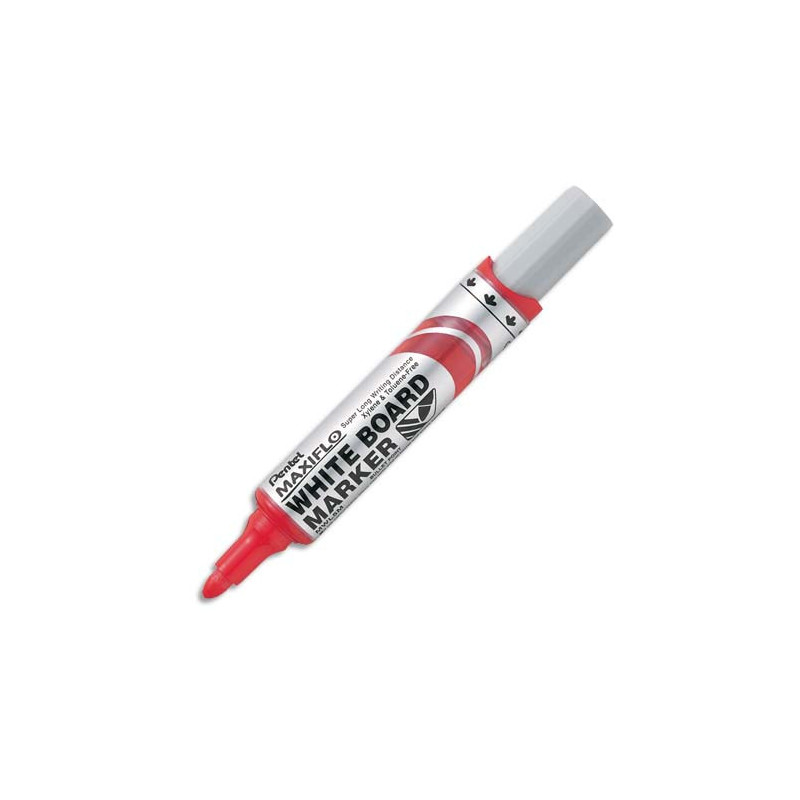 PENTEL Marqueur effaçable sec tableaux Blancs pointe ogive large encre liquide base alcool Rouge MAXIFLO