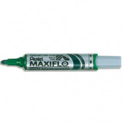PENTEL Marqueur effaçable sec tableaux Blancs pointe ogive large encre liquide base alcool Verte MAXIFLO