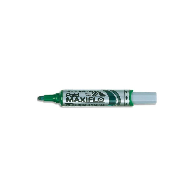 PENTEL Marqueur effaçable sec tableaux Blancs pointe ogive large encre liquide base alcool Verte MAXIFLO