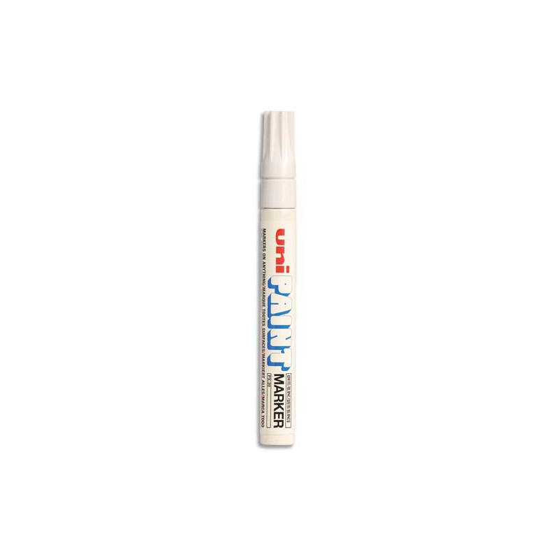 UNI-BALL Marqueur peinture à base d'huile indélébile pte moy ogive corps métal coloris Blanc UNI PAINT