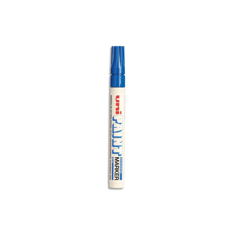 UNI-BALL Marqueur peinture huile indélébile pointe moyenne ogive corps métal coloris Bleu foncé UNI PAINT
