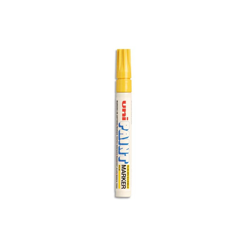UNI-BALL Marqueur peinture à base d'huile indélébile pte moy ogive corps métal coloris Jaune UNI PAINT