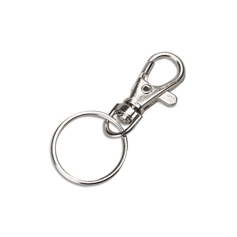 O COLOR Sachet de 10 mousquetons avec anneaux nickelés diamètre 24 mm