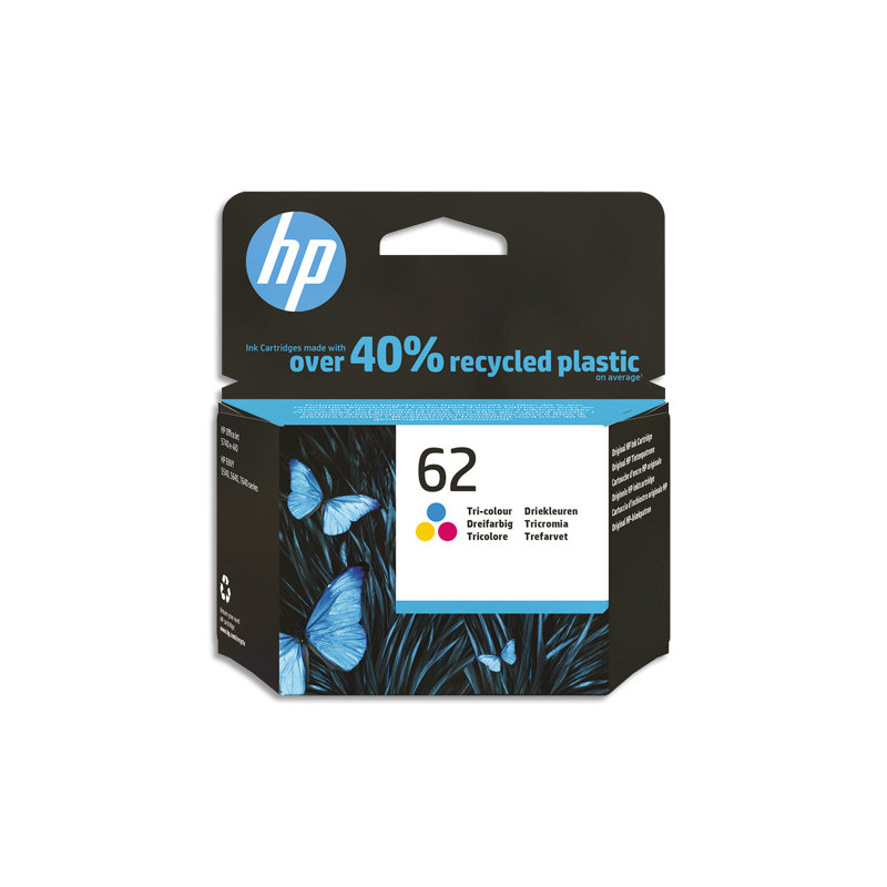 HP 62 Cartouche d'Encre Trois Couleurs Authentique (C2P06AE)