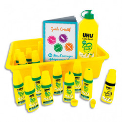 UHU Schoolpack de 12 flacons Twist and Glue + recharge 500ml