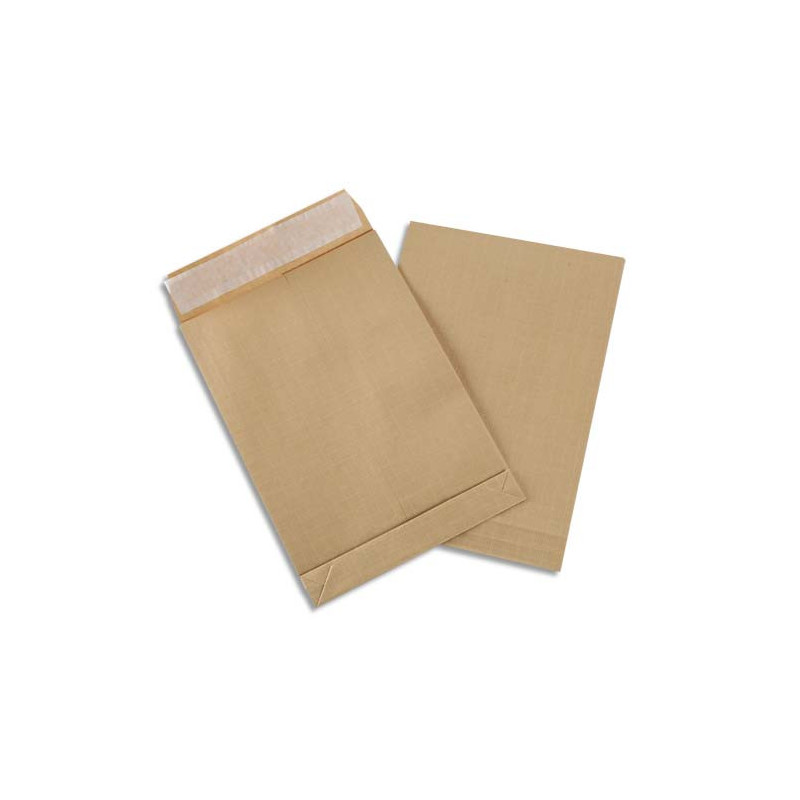 GPV Boîte de 250 pochettes kraft armé C4 Blanches avec 3 soufflets