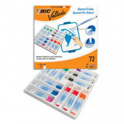 BIC Velleda Feutres 1721 pour Tableau Blanc Effaçables Pointe Fine - Couleurs Assorties, Classpack x72