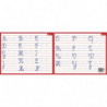CBG Ardoise Blanche effaçable à sec format 21 x 26,5cm, avec l'aphabet en majuscule cursive