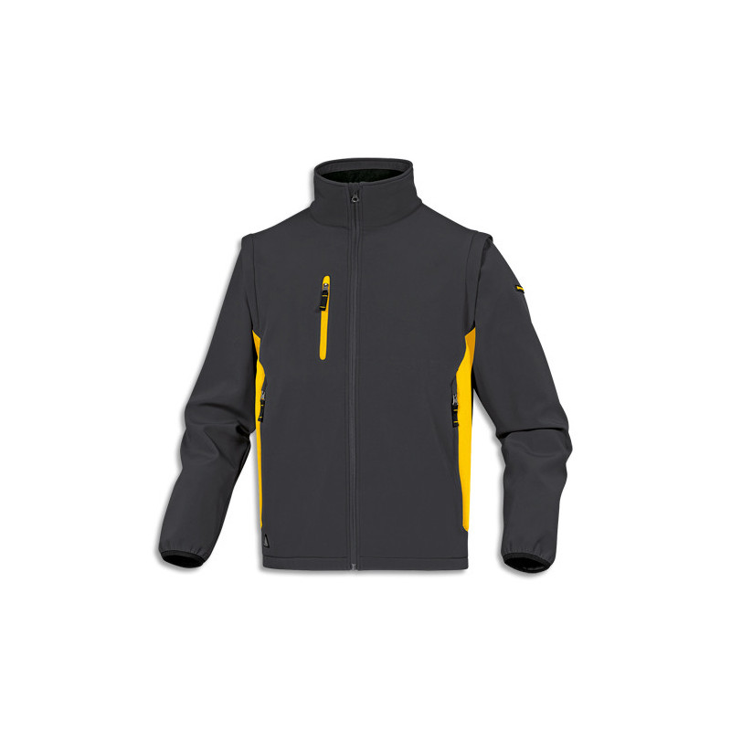 DELTA PLUS Veste Mysen2 D-Match Gris Jaune polyester et élasthane, 5 poches, manches amovibles Taille S