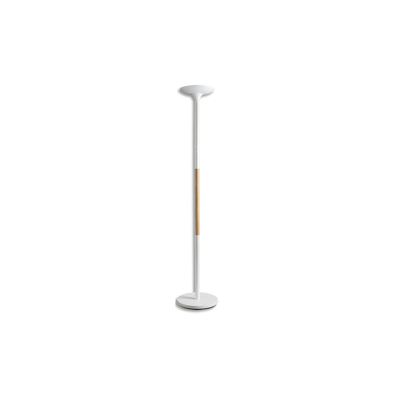 UNILUX Lampadaire Pryska LED Blanc/Hêtre. 100lm/W 40 W 4000 lm interrupteur variateur 3 intensités A+