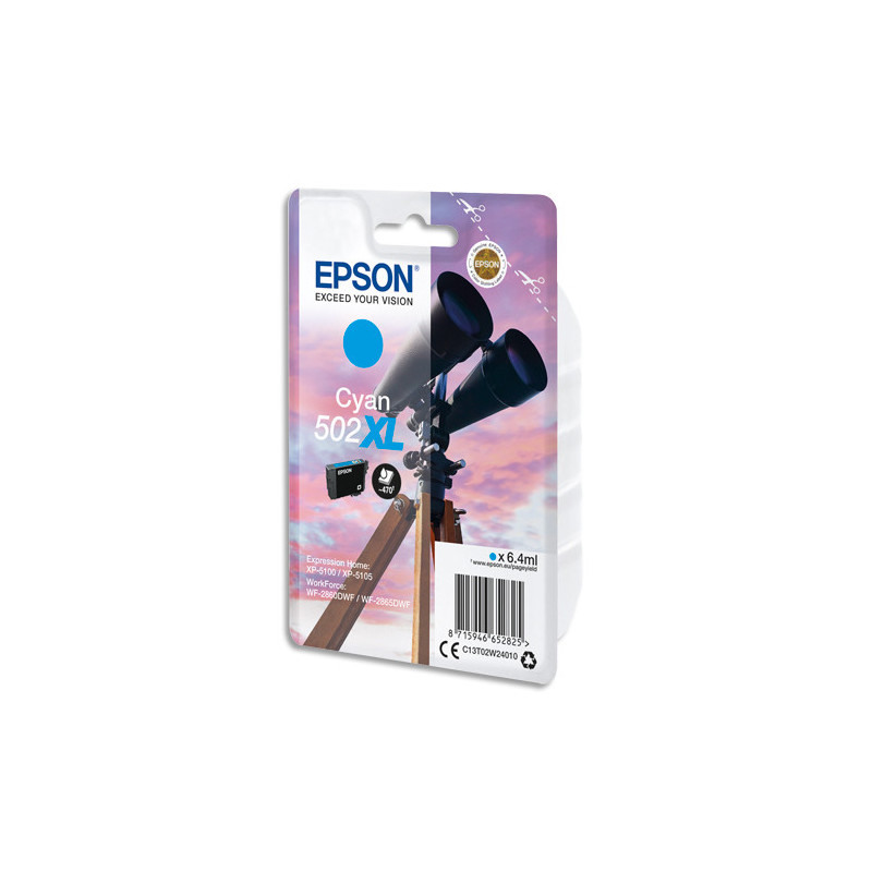 EPSON Cartouche Jet d'Encre Cyan XL ''Jumelles'' 502 - C13T02W24010