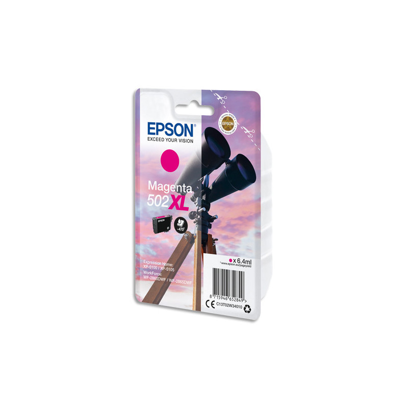 EPSON Cartouche Jet d'Encre Magenta XL ''Jumelles'' 502 - C13T02W34010