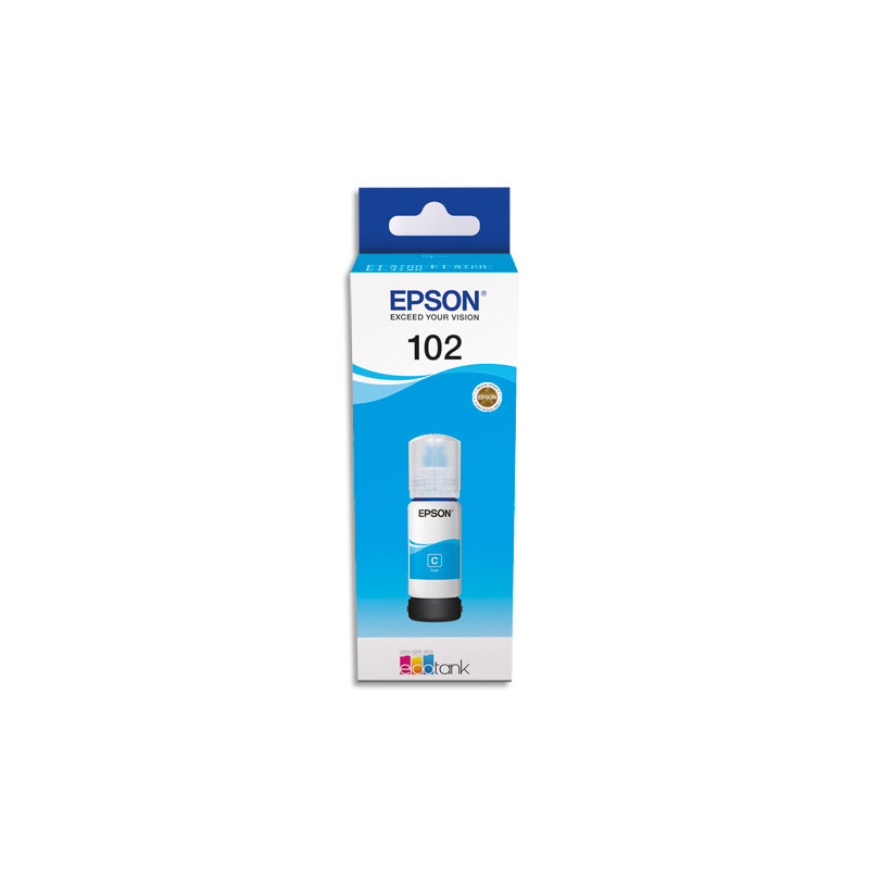 EPSON Bouteille Jet d'Encre 102 EcoTank Cyan - C13T03R240