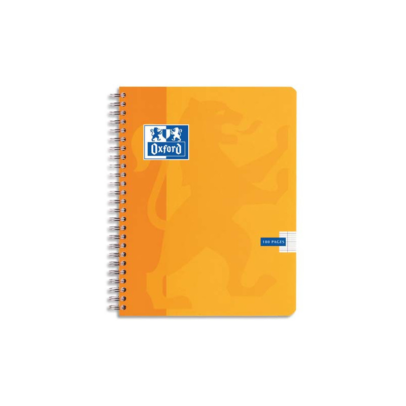 OXFORD Cahier Color Life spiralé 180 pages grands carreaux Seyès petit format 17x22cm. Couverture carte
