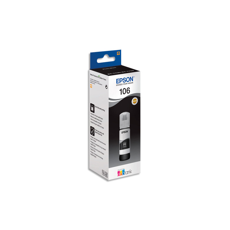 EPSON Bouteille Jet d'Encre 106 EcoTank Photo Black - C13T00R140