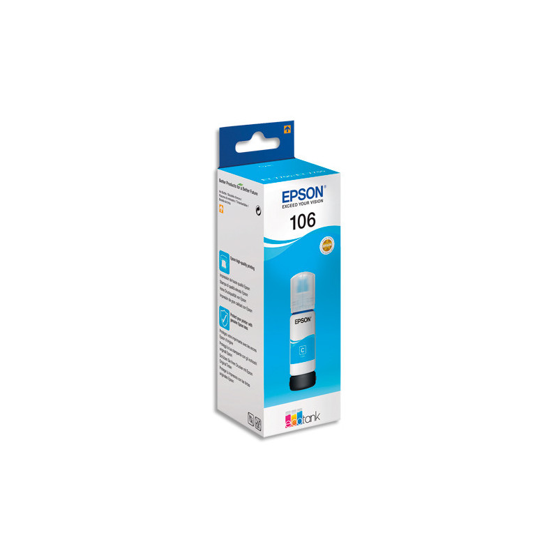 EPSON Bouteille Jet d'Encre 106 EcoTank Cyan - C13T00R240