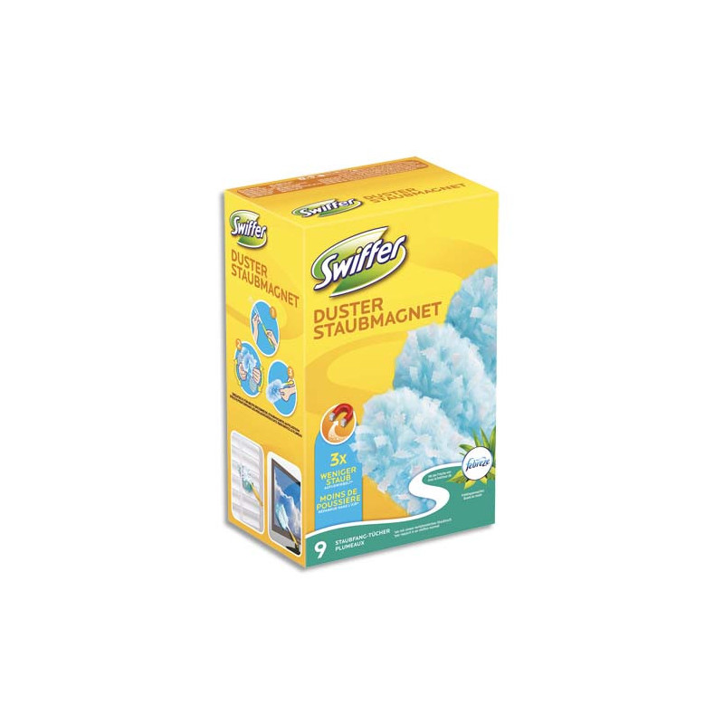 SWIFFER Boîte de 9 recharges plumeaux fraîcheur febreze, dépoussiérant