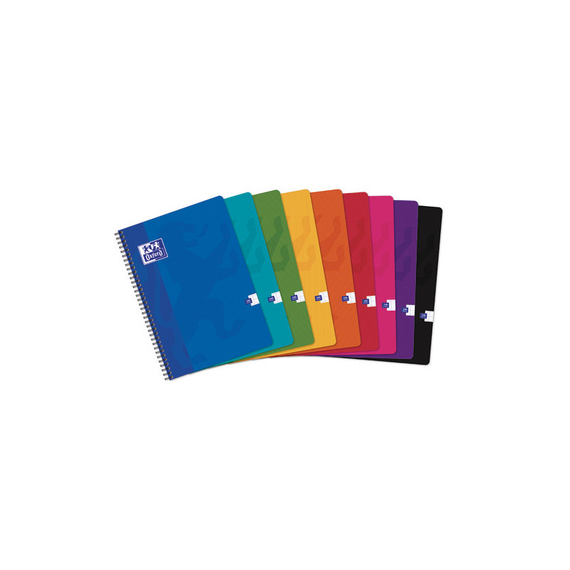 OXFORD Cahier Color Life spiralé 100 pages grands carreaux Seyès grand format 21x29,7cm. Couverture carte