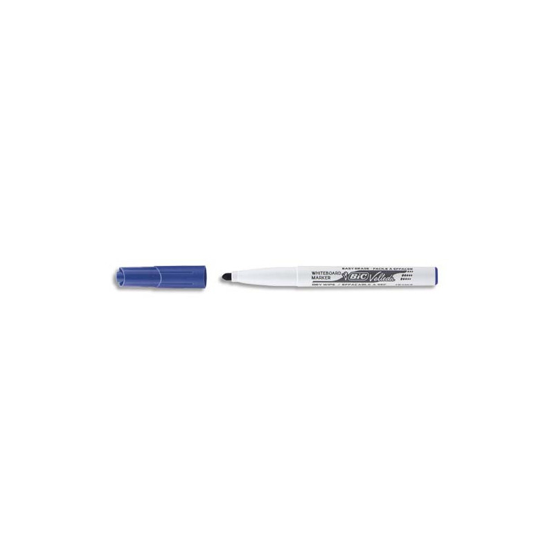 BIC Velleda 1741 Feutres pour Tableau Blanc Effaçables à Sec, Pointe Conique Moyenne - Bleu