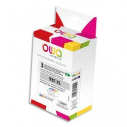 OWA Pack de 3 cartouches compatibles Jet d'encre couleurs Cyan, Magenta, Jaune HP 935XL K10422OW