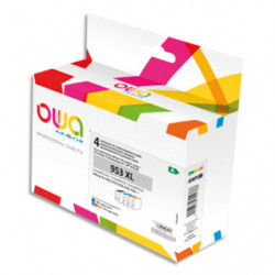 OWA Pack de 4 cartouches compatibles Jet d'encre Noir, Cyan, Magenta, Jaune HP 953XL K10452OW