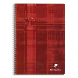 CLAIREFONTAINE Cahier reliure spirale 21x29,7 cm 180 pages grands carreaux papier 90g