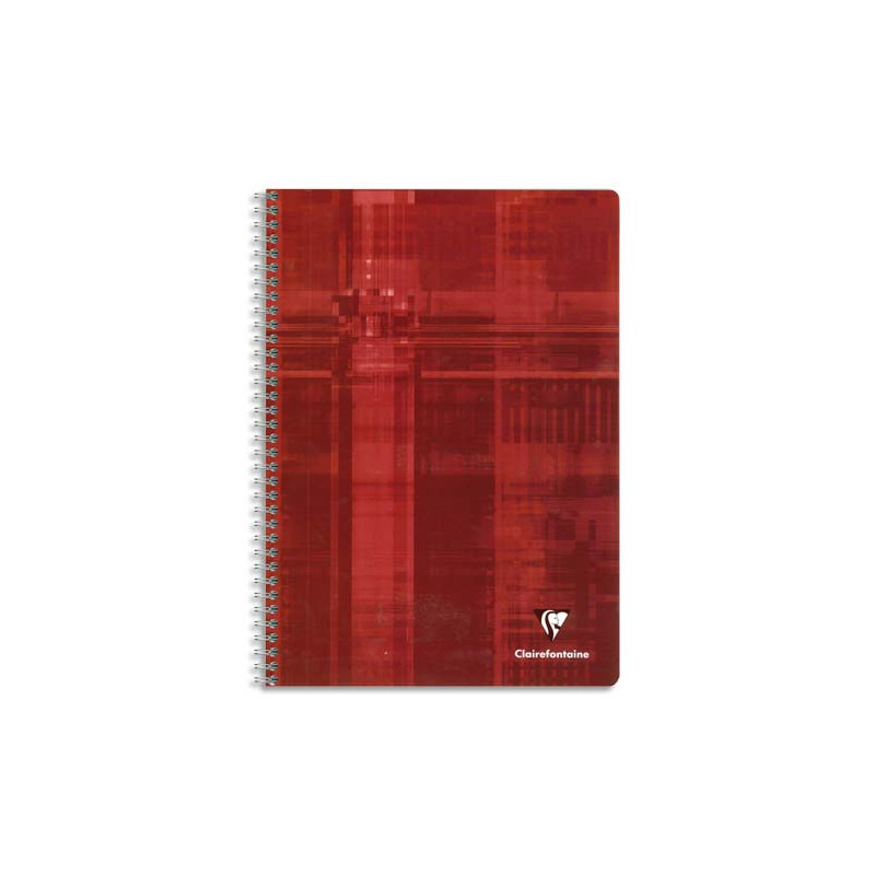 CLAIREFONTAINE Cahier reliure spirale 21x29,7 cm 180 pages grands carreaux papier 90g