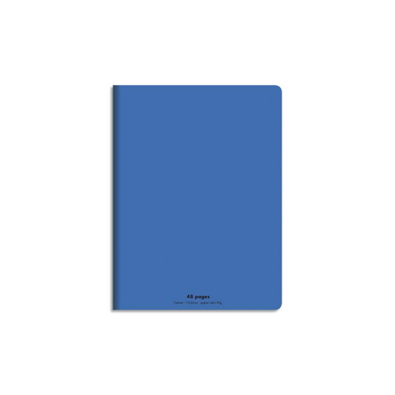 CONQUERANT C9 Cahier piqûre 17x22cm 48 pages 90g grands carreaux Seyès. Couverture polypropylène Bleu
