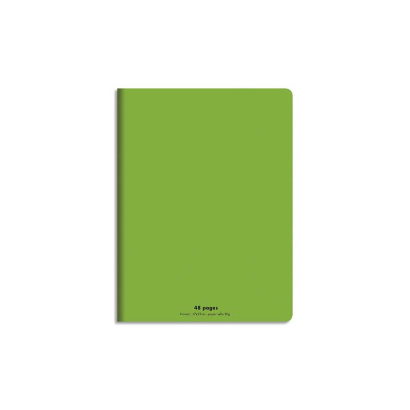 CONQUERANT C9 Cahier piqûre 17x22cm 48 pages 90g grands carreaux Seyès. Couverture polypropylène Vert