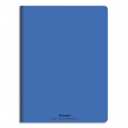 CONQUERANT C9 Cahier piqûre 17x22cm 60 pages 90g grands carreaux Seyès. Couverture polypropylène Bleu